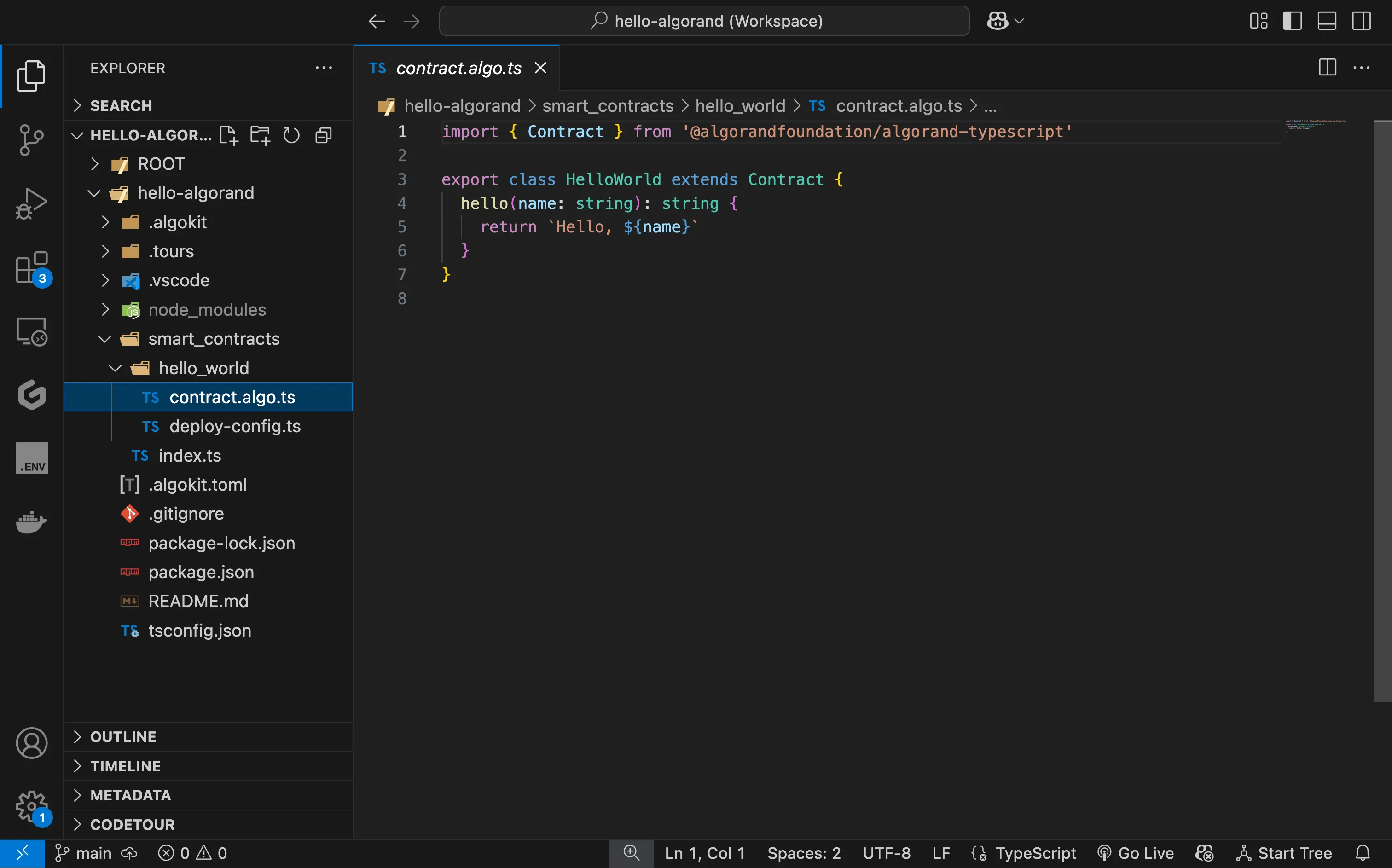 AlgoKit Starter Contract